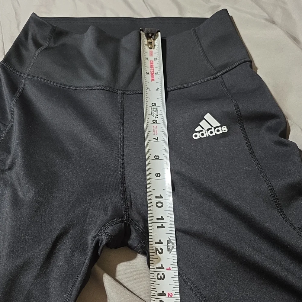 Adidas Leggings Women's Black Primegreen Aeroready Three Stripes Pocket Gym M - Picture 5 of 10